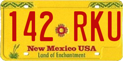 NM license plate 142RKU