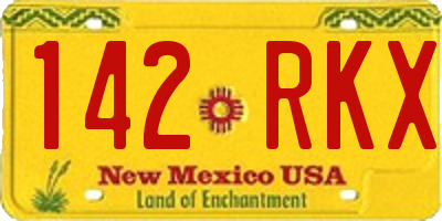 NM license plate 142RKX