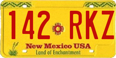 NM license plate 142RKZ