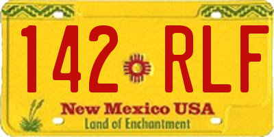 NM license plate 142RLF
