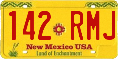 NM license plate 142RMJ