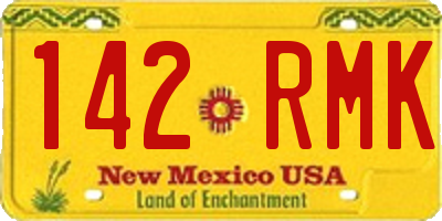 NM license plate 142RMK