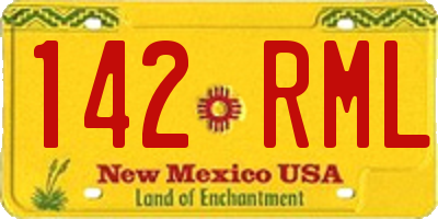 NM license plate 142RML