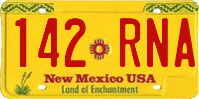 NM license plate 142RNA