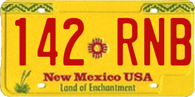 NM license plate 142RNB