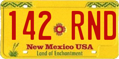 NM license plate 142RND