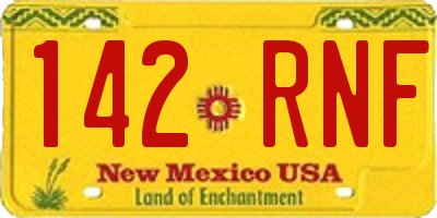 NM license plate 142RNF