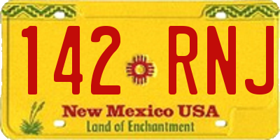 NM license plate 142RNJ