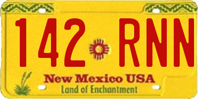NM license plate 142RNN