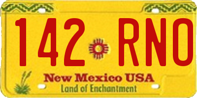 NM license plate 142RNO