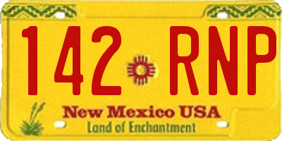 NM license plate 142RNP