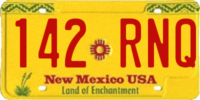 NM license plate 142RNQ