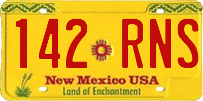 NM license plate 142RNS
