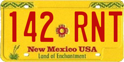 NM license plate 142RNT