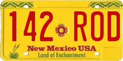 NM license plate 142ROD