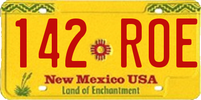 NM license plate 142ROE