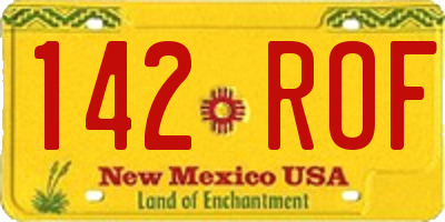 NM license plate 142ROF