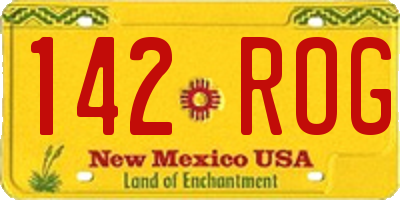 NM license plate 142ROG