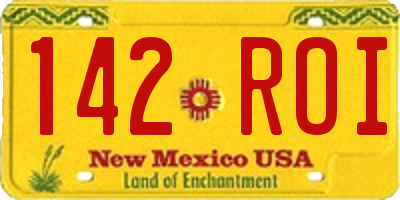 NM license plate 142ROI