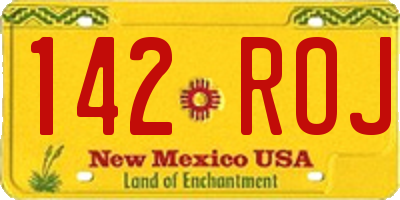 NM license plate 142ROJ