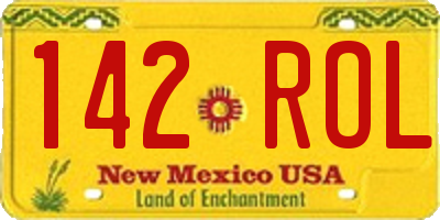 NM license plate 142ROL