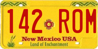 NM license plate 142ROM
