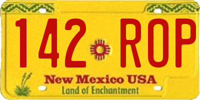 NM license plate 142ROP