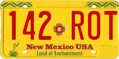 NM license plate 142ROT