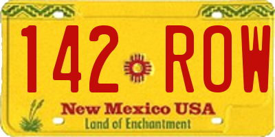 NM license plate 142ROW