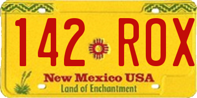 NM license plate 142ROX