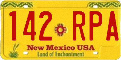 NM license plate 142RPA