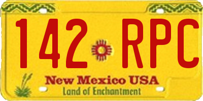 NM license plate 142RPC
