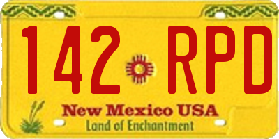 NM license plate 142RPD