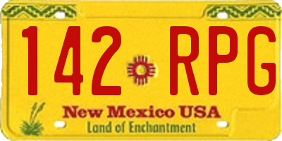 NM license plate 142RPG