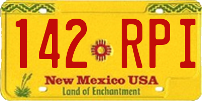 NM license plate 142RPI