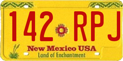 NM license plate 142RPJ