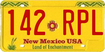 NM license plate 142RPL