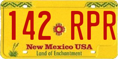 NM license plate 142RPR