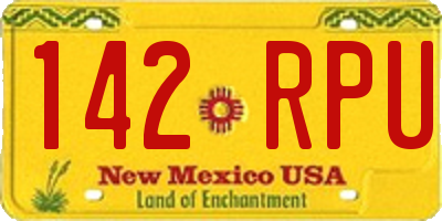 NM license plate 142RPU