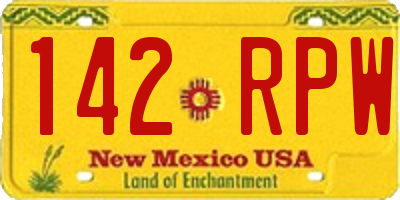 NM license plate 142RPW