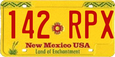 NM license plate 142RPX