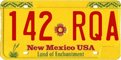 NM license plate 142RQA