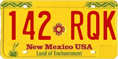 NM license plate 142RQK