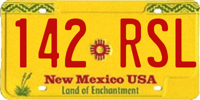 NM license plate 142RSL