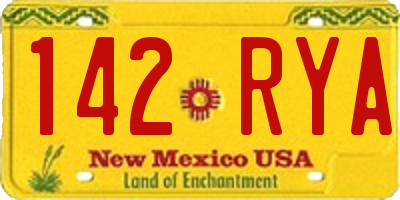 NM license plate 142RYA