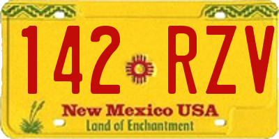NM license plate 142RZV