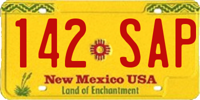 NM license plate 142SAP