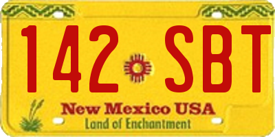 NM license plate 142SBT