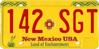 NM license plate 142SGT