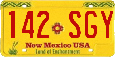 NM license plate 142SGY